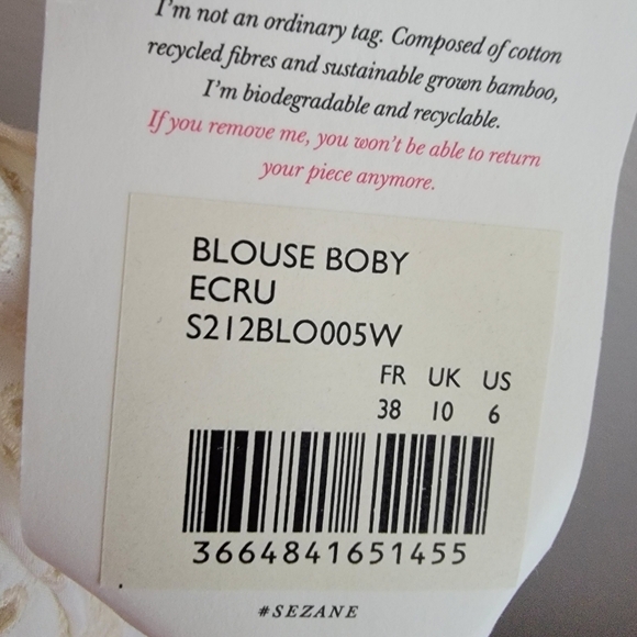 Sezane Boby Shirt size 38 NWT - Picture 10 of 10
